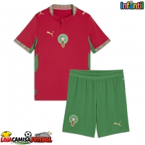 Camisa de Futebol Marrocos Equipamento Principal Infantil Mundo 2026 Manga Curta (+ Calças curtas)